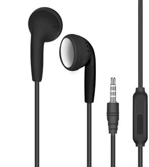 Universele 3.5Mm Microfoon Bedrade Headset In-Ear Stereo Bass Hoofdtelefoon Oortelefoon Abs Wired Sport Nekband Oortelefoon Voor sansung Iphone zwart