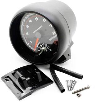 Universele 3.75 ''12V Wit LED Backlit Toerenteller Gauge met Red Shift Light voor Auto Benzine Auto 0-8000RPM voor 12V benzine auto