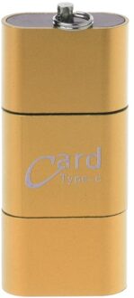 Universele 3 in1 OTG Type-C Kaartlezer USB 3.0 naar 2 Slot TF SD voor Telefoons PC Goud