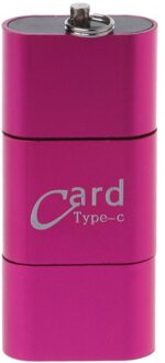 Universele 3 in1 OTG Type-C Kaartlezer USB 3.0 naar 2 Slot TF SD voor Telefoons PC Roze