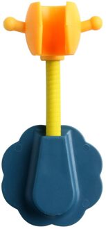 Universele 360 ° Douchekop Houder Verstelbare Zelfklevende Douchekop Bracket Wall Mount Met 2 Haken Stand Voor Badkamer blauw geel