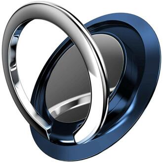 Universele 360 Vinger Ring Mobiele Telefoon Houder Stand Magnetische Auto Metalen Grip Voor Iphone Samsung Huawei Xiaomi blauw