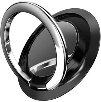 Universele 360 Vinger Ring Mobiele Telefoon Houder Stand Magnetische Auto Metalen Grip Voor Iphone Samsung Huawei Xiaomi zwart