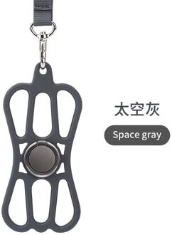 Universele 4.7-6.2in Siliconen Mobiele Telefoon Lanyard Houder Case Cover Telefoon Neck Strap Ketting Sling Voor Smart Mobiele Telefoon lanyard grijs