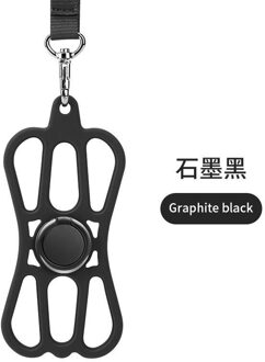Universele 4.7-6.2in Siliconen Mobiele Telefoon Lanyard Houder Case Cover Telefoon Neck Strap Ketting Sling Voor Smart Mobiele Telefoon lanyard zwart