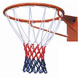 Universele 5 Mm Rood Wit Blauw Basketbal Netto Nylon Hoepel Doel Velg Mesh Past Standaard Basketbal Velgen 12 Loops Wit rood Blauw