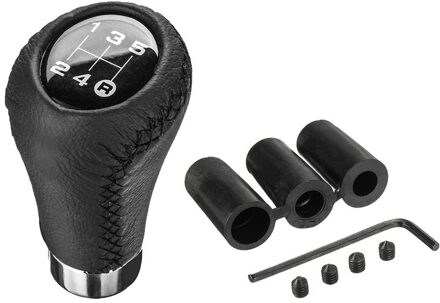 Universele 5 Speed Auto Lederen Pookknop Manual Gear Stok Shift Shifter Lever