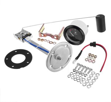 Universele 52Mm 2 "Auto Brandstofmeter Meter Met Brandstof Sensor 12V Automotive Meters Wit Led Licht zwarte Rand