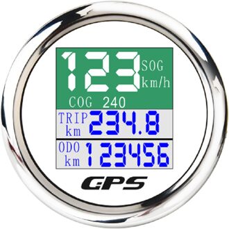 Universele 52Mm Digitale Gps Snelheidsmeter Waterdicht Tft-scherm Kilometerstand Verstelbare Trip Cog 9-32V Met Gps antenne WS