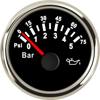 Universele 52Mm Digitale Olie Manometers 0-10Bar 0-145PSI Waterdichte Olie Druk Meter Voor Auto Vrachtwagen Boot 12V 24V BS