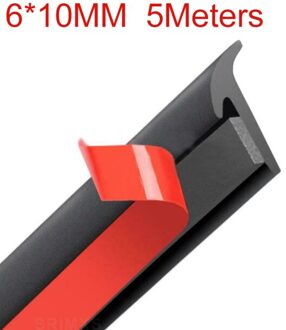 Universele 5M Auto Rubber Afdichting Strip Geneigd T-Vormige Weerbestendig Edge Trim zwart