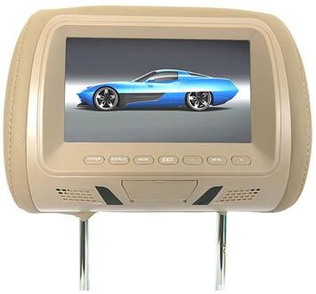 Universele 7 Inch Auto Hoofdsteun Monitor Rear Seat Entertainment Multimedia Speler Seat Terug MP4 Usb Sd MP3 MP5 Auto Accessoires Beige