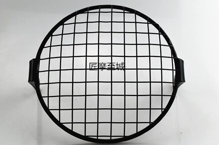 Universele 7 Inch Motorfiets Koplamp Mesh Grill Masker Koplamp Protector Guard Vierkante/Ruit Cover Donkergrijs