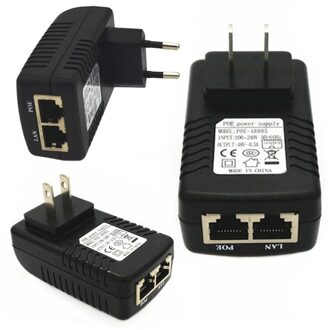 Universele Adapter Converter 48V 0.5A Muur POE Injector UEB Ethernet Adapter Voeding Lader Adapter US/EU plug