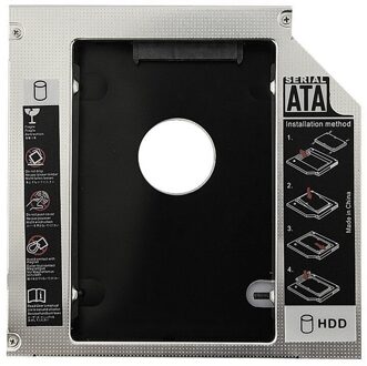 Universele Aluminium 12.7Mm Sata 2.0 2nd Hdd Caddy 2.5 "Hdd Case Ssd Behuizing Voor Notebook 12.7mm Oneven DVD-ROM Optibay