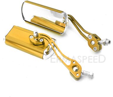 Universele Aluminium Motorfiets Achteruitkijkspiegels 8Mm 10Mm Stuur Spiegels Draaibare Scooter Motorbike Achteruitkijkspiegel 5 Kleuren geel