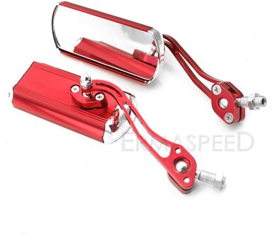 Universele Aluminium Motorfiets Achteruitkijkspiegels 8Mm 10Mm Stuur Spiegels Draaibare Scooter Motorbike Achteruitkijkspiegel 5 Kleuren rood