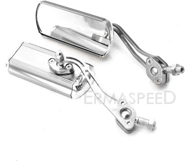 Universele Aluminium Motorfiets Achteruitkijkspiegels 8Mm 10Mm Stuur Spiegels Draaibare Scooter Motorbike Achteruitkijkspiegel 5 Kleuren zilver