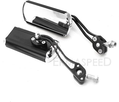 Universele Aluminium Motorfiets Achteruitkijkspiegels 8Mm 10Mm Stuur Spiegels Draaibare Scooter Motorbike Achteruitkijkspiegel 5 Kleuren zwart
