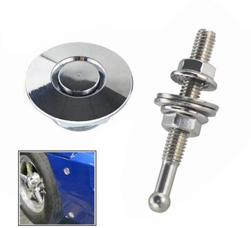 Universele Aluminium PAAR PQY Drukknop Billet Hood Pins Lock Clip Kit Zilver