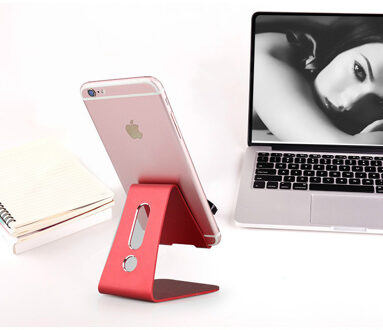 Universele Aluminium Tablet Stand voor Apple ipad beugel Senior Metalen Ondersteuning voor iphone x/8 m ipad samsung Galaxy tab standhouder Rood