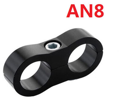 Universele AN4 AN6 AN8 AN10 AN12 Billet Olie Brandstof Water Slang Buis Seprator Divider Klem Aluminium Lijn Separator Onderdelen zwart(AN8)