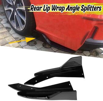Universele Anti-Kras 2X Auto Achterbumper Lip Splitter Diffuser Lip Wrap Hoek Voor-Voor-Bmw Benz gloss Black