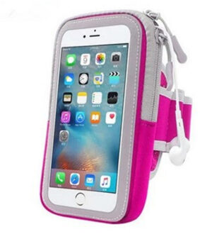 Universele Arm Tas 4-6Inch Mobiele Motion Telefoon Armband Cover Voor Running Sport Arm Band Houder Van De telefoon Op De Arm Case Cover roos rood
