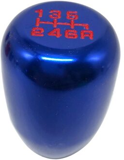 Universele Auto 6 Speed Jdm Aluminium Zwart Pookknop Manual Gear Shifter Stick blauw