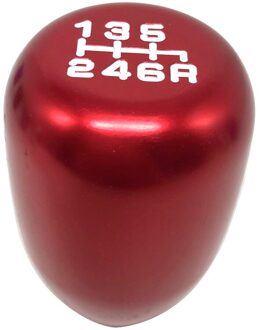 Universele Auto 6 Speed Jdm Aluminium Zwart Pookknop Manual Gear Shifter Stick rood