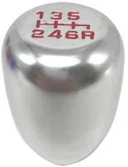 Universele Auto 6 Speed Jdm Aluminium Zwart Pookknop Manual Gear Shifter Stick zilver