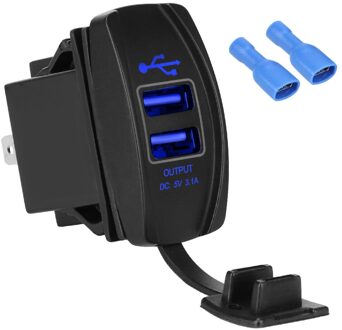 Universele Auto Adapter Voor Auto Rv Camper Caravans Waterdicht Car Charger 5V 3.1A Led Dual Usb-poorten Stofdicht Telefoon lader Blauw
