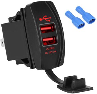 Universele Auto Adapter Voor Auto Rv Camper Caravans Waterdicht Car Charger 5V 3.1A Led Dual Usb-poorten Stofdicht Telefoon lader Rood