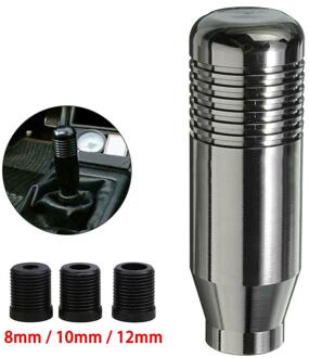 Universele Auto Aluminium Handmatig Pookknop Stok Handleiding Transmissie Gearstick Hendel Shifter Knop Zilver