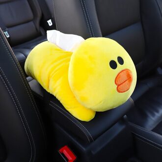 Universele Auto Armsteun Doos Tissue Doos Creatieve Cartoon Leuke Tissue Box Auto Interieur Producten Auto Accessoires Little geel eend