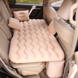 Universele Auto Back Seat Cover Air Opblaasbare Reizen Bed Matras Voor Voertuig Sofa Outdoor Camping Kussen Beige