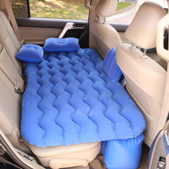 Universele Auto Back Seat Cover Air Opblaasbare Reizen Bed Matras Voor Voertuig Sofa Outdoor Camping Kussen blauw