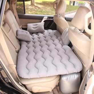 Universele Auto Back Seat Cover Air Opblaasbare Reizen Bed Matras Voor Voertuig Sofa Outdoor Camping Kussen grijs
