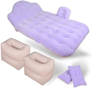 Universele Auto Back Seat Cover Air Opblaasbare Reizen Bed Matras Voor Voertuig Sofa Outdoor Camping Kussen Paars
