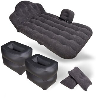 Universele Auto Back Seat Cover Air Opblaasbare Reizen Bed Matras Voor Voertuig Sofa Outdoor Camping Kussen zwart