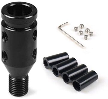 Universele Auto Manual Pookknop Adapter M12x1.25 Aluminium Schroefdraad Shifter 781B zwart