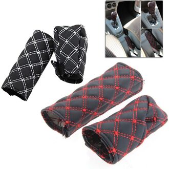 Universele Auto Pookknop Pu Leather Shifter Lever Stick + Handrem Cover F-Best