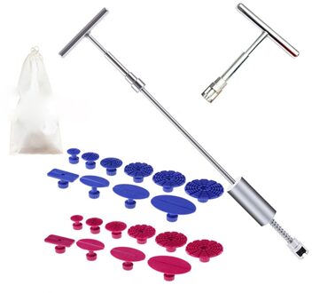 Universele Auto Reparatie Kit Removal Verveloos Deuk Repareren Tool Rechttrekken Deuken Cross Puller Set + 20 Stuks Lijm Pads