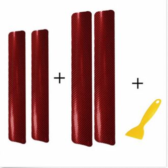 Universele Auto Stickers Auto 4 Stuks Rode Instaplijsten Protector Carbon Fiber Accessoires