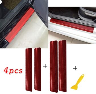 Universele Auto Stickers Auto 4 Stuks Rode Pedaal Carbon Fiber Vervanging Accessoires