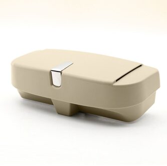 Universele Auto Visor Zonnebril Case Auto Glazen Doos Auto Zonnescherm Bill Clip Multifunctionele Auto Bril Opbergdoos Organizer Box Beige
