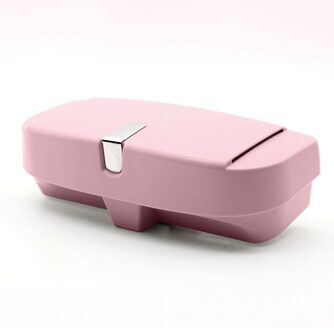 Universele Auto Visor Zonnebril Case Auto Glazen Doos Auto Zonnescherm Bill Clip Multifunctionele Auto Bril Opbergdoos Organizer Box roze
