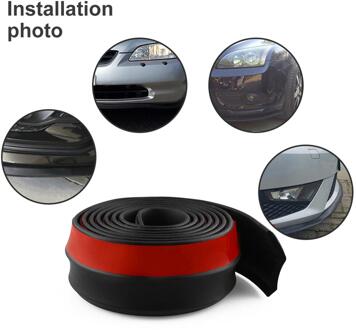 Universele Auto Voor Achter Side Bumper Lip Splitter Rubber Protector Body Spoiler Volant Chin Rubber Auto Bumper Lip 2.5M Tool