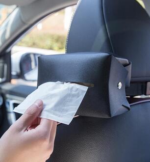 Universele Auto Weefsels Armsteun Lederen Tissue Doos Houder Trash Box Creatieve Verwijderbare Papieren Servet Box Organizer Voor Auto
