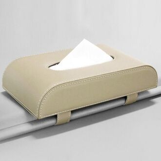 Universele Auto Zonneklep Weefsels Armsteun Lederen Zetel Tissue Doos Houder Creatieve Verwijderbare Papieren Servet Box Organizer Beige